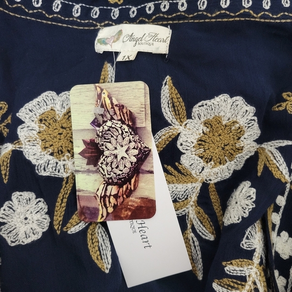 Angel Heart Boutique NWT Embroidered Open Cardigan. - Picture 6 of 16